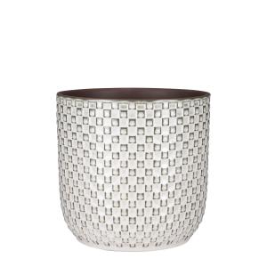 Maceta de cerámica blanco d21,5