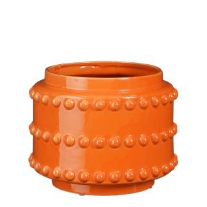 Maceta de cerámica naranja d22