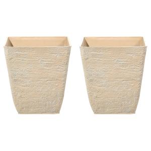 Maceta de exterior de piedra beige h43