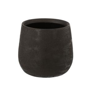 Maceta irregular crudo cerámica negro alt. 19 cm