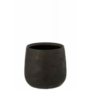 Maceta irregular crudo cerámica negro alt. 22