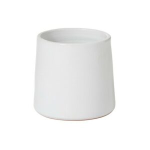 Maceta redonda cerámica blanco alt. 17 cm