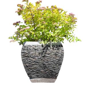 Maceta tiesto jardinera moldeada pizarra 50 cm jardín piedr…