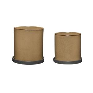 Macetas marrones (juego de 2)