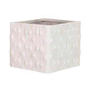 Macetero beige de cerámica 24x24x20cm