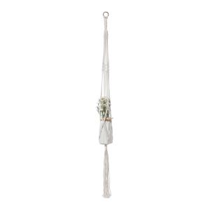 Macetero colgante de policotón beige, h 100 cm