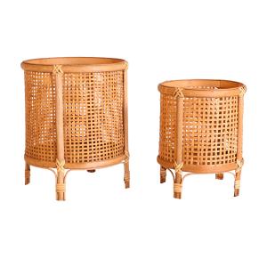 Macetero de bambú en color marrón de 32x32x38cm