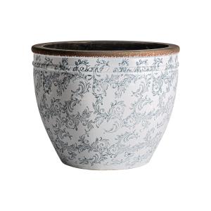 Macetero de cerámica en color blanco