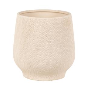 Macetero de gres blanco roto Alt. 20 cm