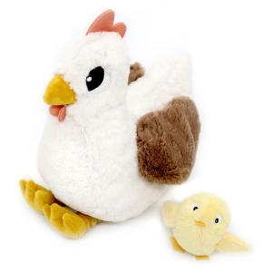 Mamá gallina de peluche y su bebé