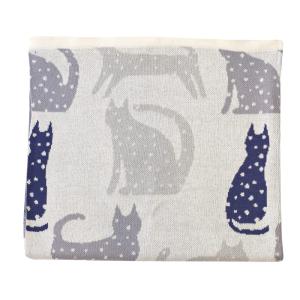 Manta de algodón orgánico gato   Gris