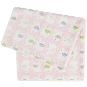 Manta de bebé polar rosa con elefantes