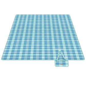 Manta de picnic plegable y portátil de color verde y azul