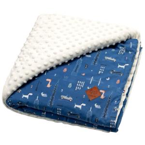 Manta infantil reversible de minky  100x150 cm