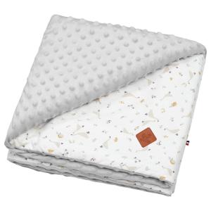 Manta infantil reversible de minky Gris 100x70 cm