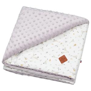 Manta infantil reversible de minky Lilas 100x70 cm