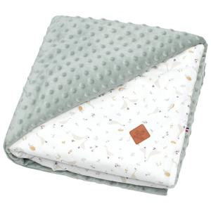 Manta infantil reversible de minky Vert de gris 100x150 cm