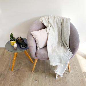 Manta ligera de cachemir y lana gris plateado 130 x 230 cm