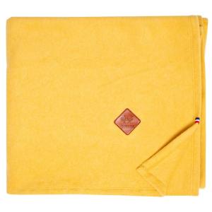 Manta polar ultra-suave de 100% algodón Moutarde 100x70 cm