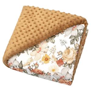 Manta reversible de minky  Camel 100x70 cm