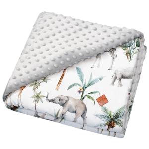 Manta reversible de minky  Gris 100x70 cm