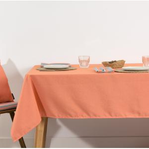 Mantel antimanchas de algodón tacto tela naranja 200x160 cm