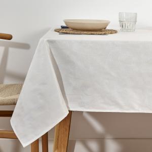 Mantel antimanchas jacquard algodón combinado blanco 200x16…