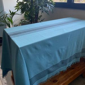 Mantel de algodón azul 140x150cm