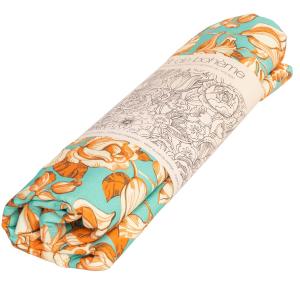 Mantel de algodón con estampado floral naranja 140x235