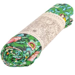 Mantel de algodón con estampado floral verde 140x235