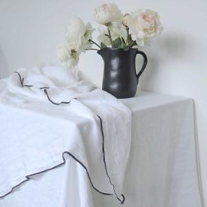 Mantel de lino lavado blanco 170x250
