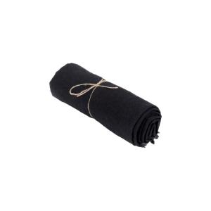 Mantel de lino negro 150x150