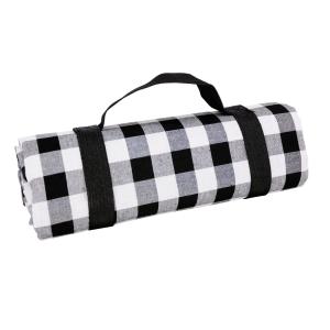 Mantel de picnic a cuadros blancos y negros 140x140cm