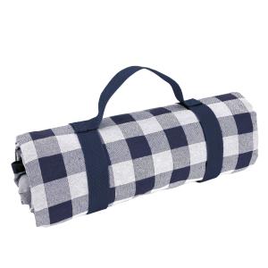 Mantel de picnic con cuadros azules y reverso impermeable 1…