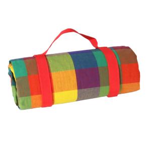 Mantel de picnic multicolor con reverso impermeable 140x140