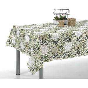 Mantel estampado tacto tela krepi verde 140x140cm