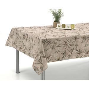 Mantel estampado tacto tela yuc beige 100x140cm