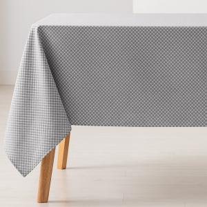 Mantel impermeable jacquard algodón geométrico gris claro 1…