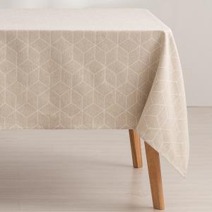 Mantel impermeable jacquard algodón geométrico lino 140x100…