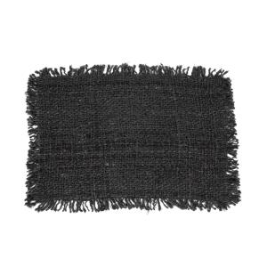 Mantel individual de algodón negro juego de 4