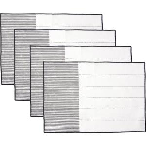 Mantel individual (x4) algodón 35x50 blanco / negro