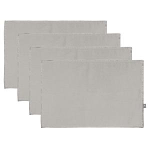 Mantel individual (x4) lino lavado 30x50 gris perla