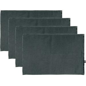 Mantel individual (x4) lino lavado 30x50 gris pizarra