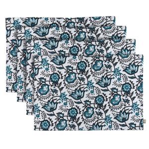 Manteles individuales (x4) algodón 35x45 azul peacock