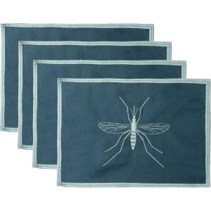 Manteles individuales (x4) algodón 35x50 azul pavo real