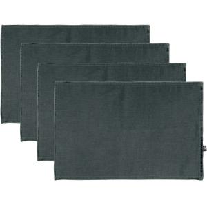 Manteles individuales (x4) lino lavado 30x50 gris pizarra