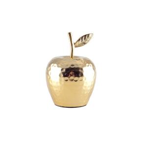 Manzana decorativa dorada 11x11x15 cm