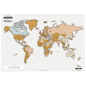 Mapa del mundo racable. Lámina decorativa mapamundi Póster…