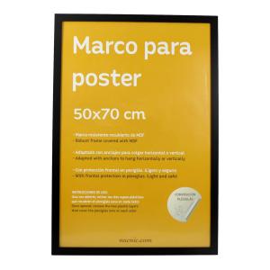 Marco, madera de ingeniería, marco negro, 50x70 cm