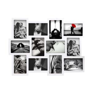 Marco multifotos para 12 fotos tamaño 10x15 en mdf blanco